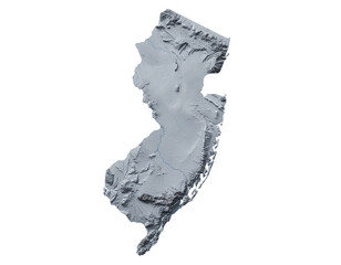 Nordic island topography model showing rugged snow-covered relief and glacial textures