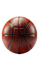 A detailed, high-resolution image of a basketball on a black background