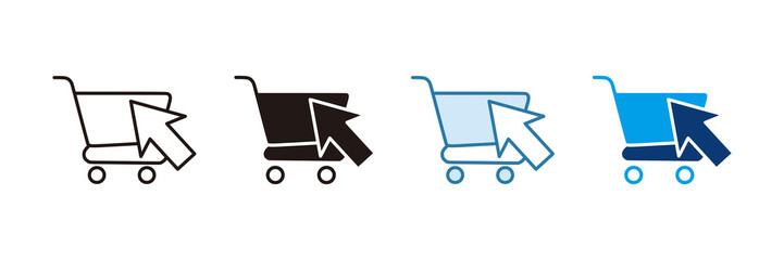 Online Shopping Icon Set Multiple Style Collection