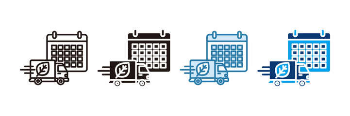 Delivery Schedule Icon Set Multiple Style Collection
