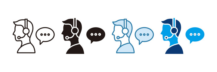 Customer Support Icon Set Multiple Style Collection