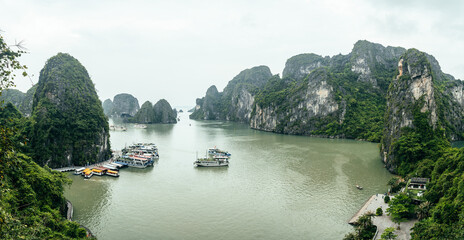 panoramic view of halong bay, vietnam