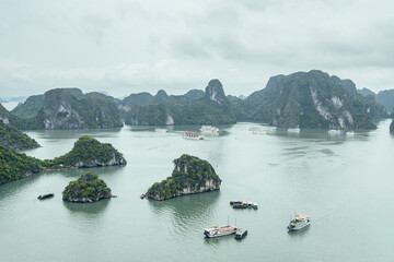 panoramic view of halong bay, vietnam