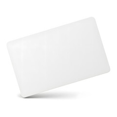 Laminated membership card on white background, identification concept