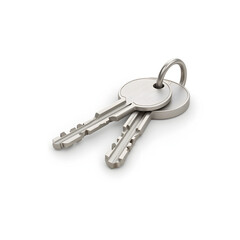 Photorealistic keys isolated on white background, security concept