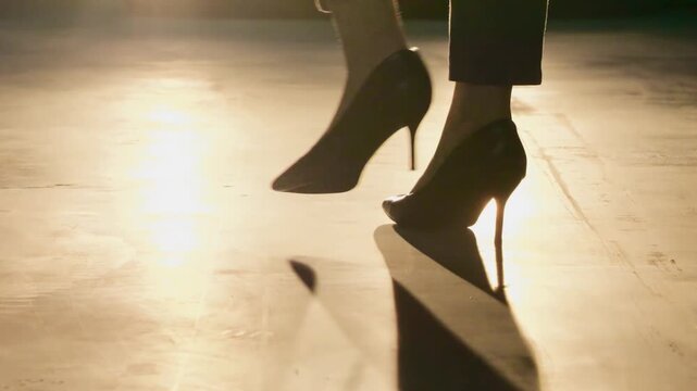 Low angle shot of walking steps
