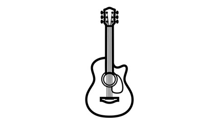 Naklejka premium Acoustic Guitar Illustration Simple Design.