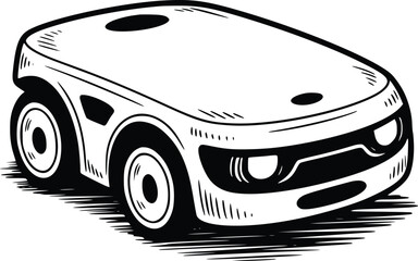 A minimalist sketch of a robotic vacuum cleaner with a modern design