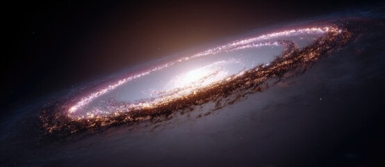 Cosmic spiral galaxy illuminated by starlight