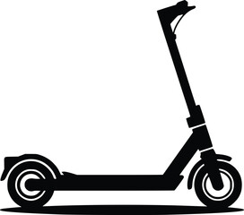 Simple black silhouette of an electric scooter modern personal transportation