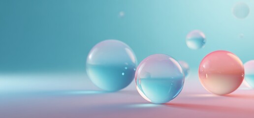 Translucent spheres on a gradient backdrop