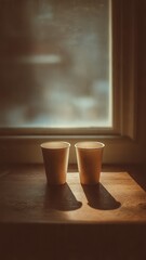 Two Coffee Cups Symbolizing Love And Togetherness