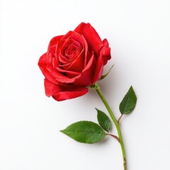 Naklejka premium red rose isolated on white background