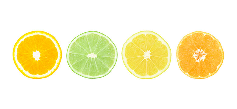 citrus lemon with half isolated