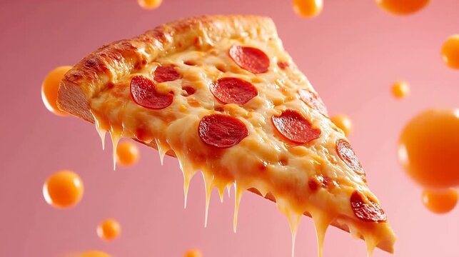 Pizza slice with cheese and pepperoni