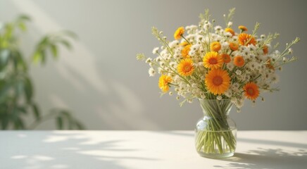 Vase with a bunch of flowers in it