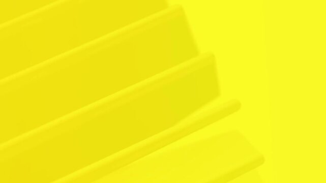 Minimalist 3D animation featuring smooth, overlapping yellow geometric slats moving in a gentle, rhythmic wave.