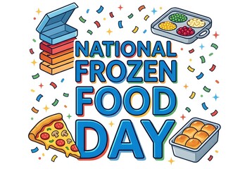 National Frozen Food Day Greeting Background Illustrations for March 06
