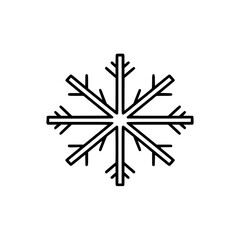 Minimal Snowflake Icon Vector for Winter and Weather Design