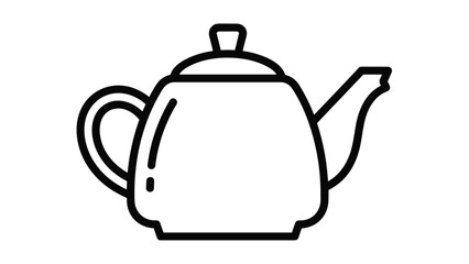 Obraz premium Simple line drawing of a teapot with a handle and spout, Generative AI.