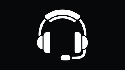 Modern headset icon for customer service and communication needs, Generative AI.