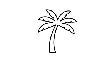 Simple palm tree illustration for design projects and tropical themes, Generative AI.