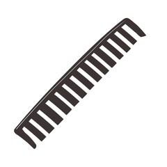 Hair dressing comb illustration on a white background. Beauty tool for personal care and hair styling. Salon equipment for barbers and stylists.