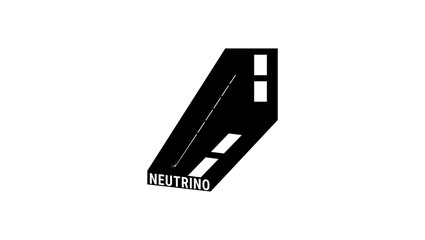 Fototapeta premium neutrino symbol, black isolated silhouette