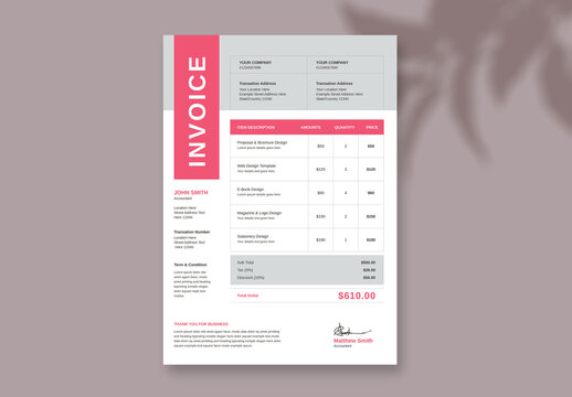 Billing Invoice Layout