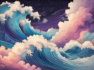 Waves and lines and nebula clouds