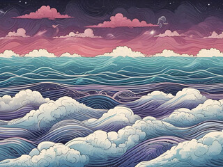 Waves and lines and nebula clouds