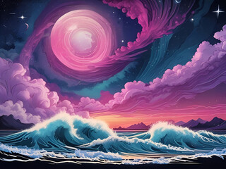 Waves and lines and nebula clouds