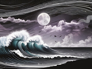 Waves and lines and nebula clouds