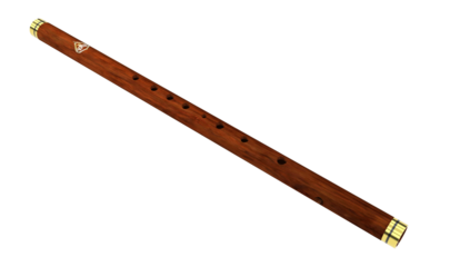 thai wooden flute isolated on transparent background.