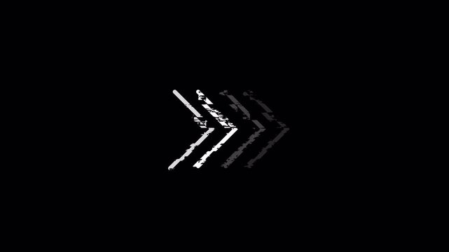  Rewind or REW Graphic icon on transparent Background, Animation of looping rewind shape concept, 4k  Animation of looping rewind button concept with glitch effect. 