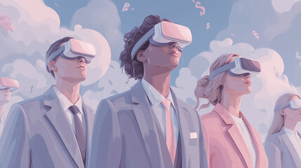 Futuristic virtual reality technology showcasing immersive VR headsets, digital environments, advanced gadgets, innovative design, and modern digital entertainment solutions