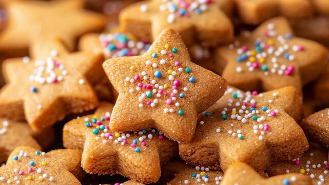 Selective focus. Cookie shortbread pastry sweet sugar dessert treat baked snack bakery