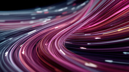 Vibrant light trails and dynamic motion blur in long exposure night photography capturing colorful streaks of light in an energetic urban cityscape scene