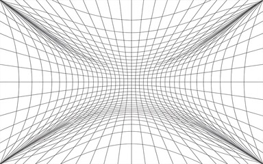 Abstract Geometric Wireframe Grid with Fish-Eye Distortion for Modern Technology Background