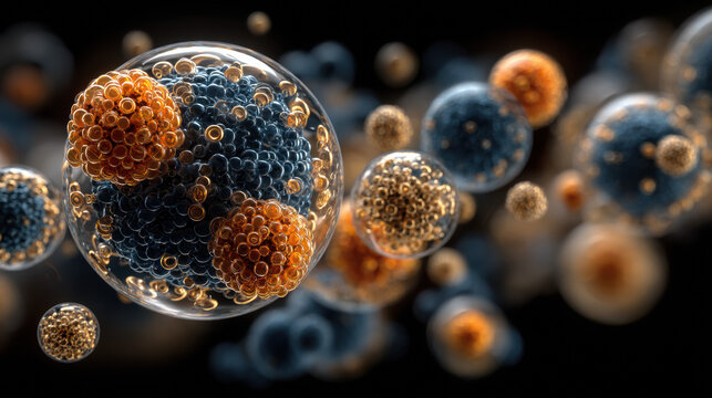 Detailed scientific image of microscopic cells highlighting biological processes, medical research applications, biotechnology innovations, and cellular development in a modern laboratory setting
