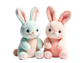 Obraz premium Two cuddly toys sitting side by side