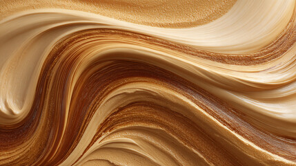 Creamy peanut butter texture in warm golden tones forms a smooth, appetizing background ideal for sweets branding, bakery advertising, food design, and dessert visuals