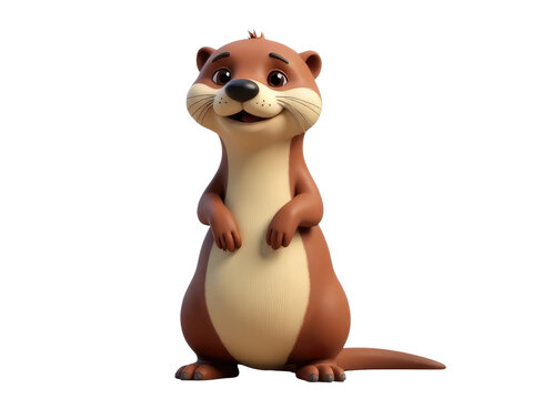 Illustration of an otter standing upright with its hind legs, ready for action