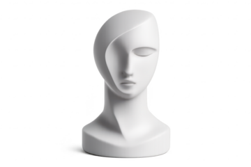White Head Sculpture, Modern Art, Fashion Mannequin, transparent background