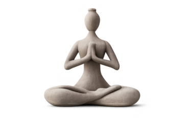 Yoga meditation figure on transparent background, peaceful pose art