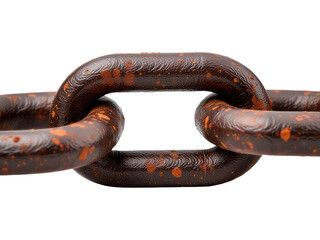 Fototapeta premium A close-up shot of a rusty chain against a white background, ideal for use in industrial or construction-themed designs
