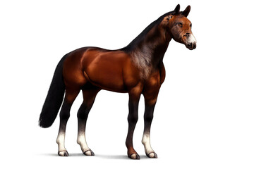 Obraz premium Beautiful Brown Horse Image on a transparent background for projects.