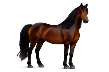 Obraz premium Elegant brown horse with a transparent background equine animal art