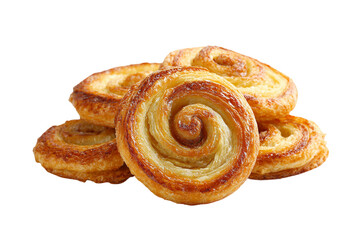 Fototapeta premium Layered palmier elephant ear sweet isolated on transparent background