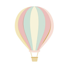 Fototapeta premium Pastel Hot Air Balloon Floating Gracefully in the Sky.